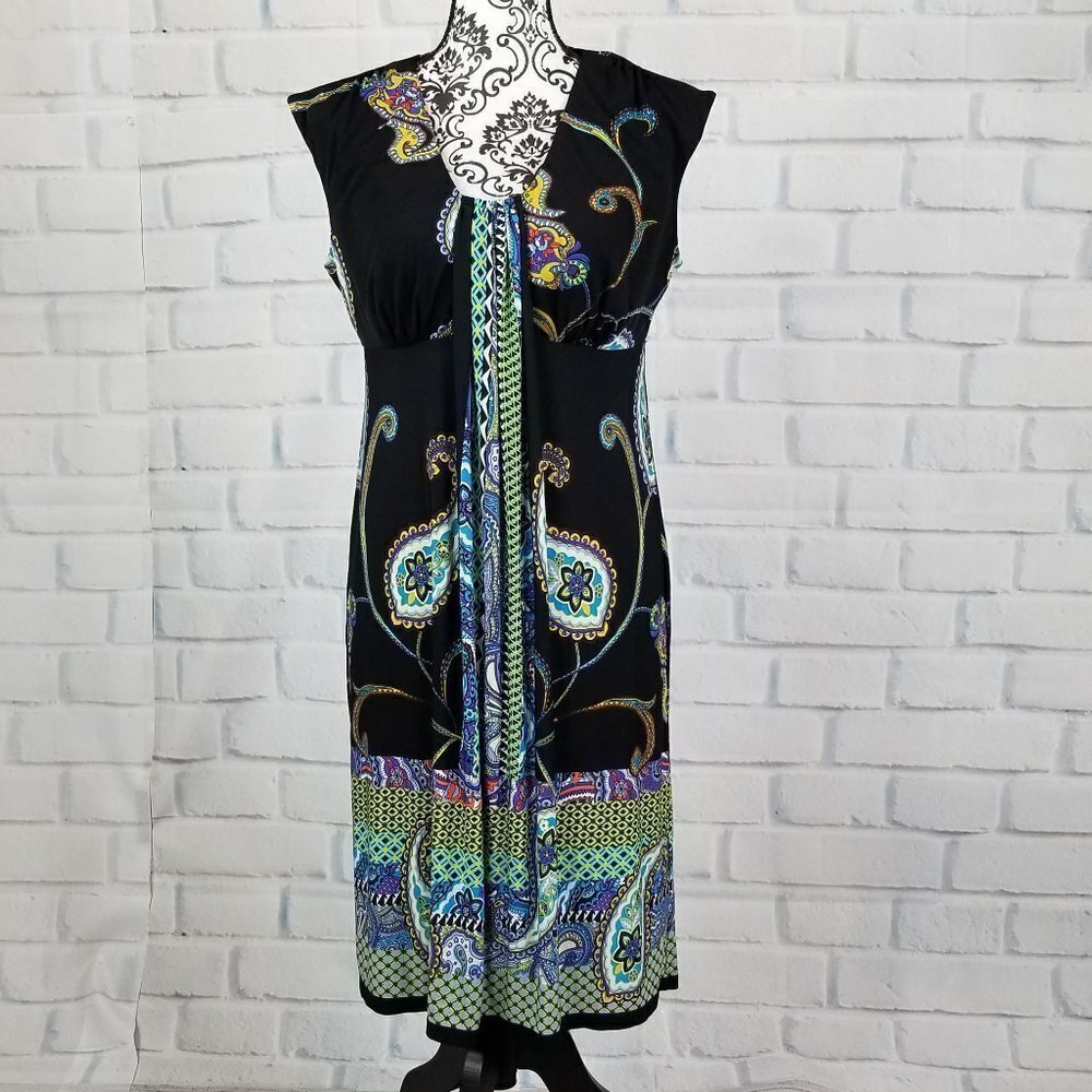 Emma & Michele size 10 paisley print stretch dress